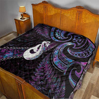 New Zealand Aotearoa Quilt Maori Manaia Paua Shell Glitter Purple