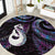 New Zealand Aotearoa Round Carpet Maori Manaia Paua Shell Glitter Purple