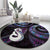 New Zealand Aotearoa Round Carpet Maori Manaia Paua Shell Glitter Purple