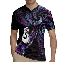 New Zealand Aotearoa Rugby Jersey Maori Manaia Paua Shell Glitter Purple