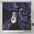 New Zealand Aotearoa Shower Curtain Maori Manaia Paua Shell Glitter Purple