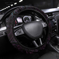 New Zealand Aotearoa Steering Wheel Cover Maori Manaia Paua Shell Glitter Purple LT05 Universal Fit Purple - Polynesian Pride