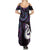 New Zealand Aotearoa Summer Maxi Dress Maori Manaia Paua Shell Glitter Purple