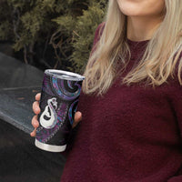 New Zealand Aotearoa Tumbler Cup Maori Manaia Paua Shell Glitter Purple LT05 - Polynesian Pride