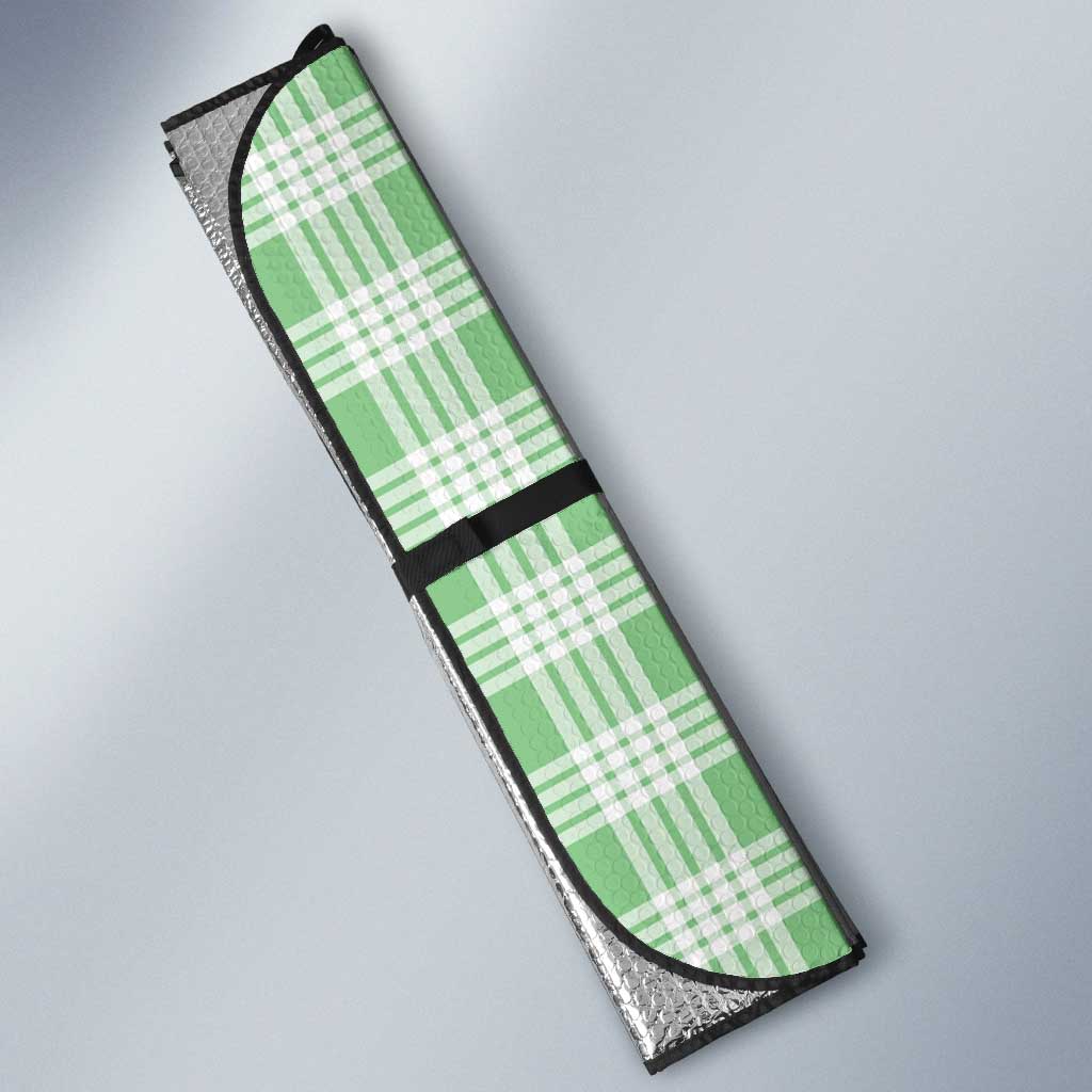 Aloha Hawaii Palaka Auto Sun Shade Green Plumeria Lei - Polynesian Pride