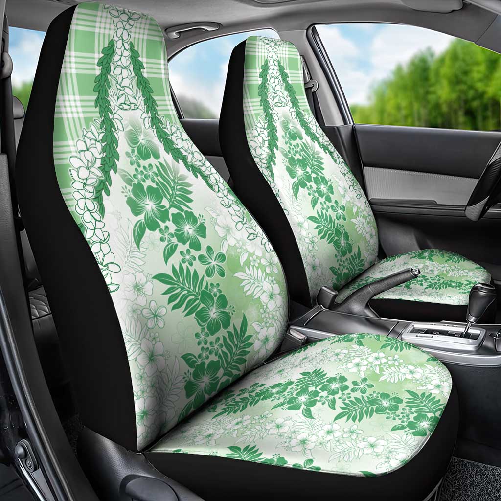 Aloha Hawaii Palaka Car Seat Cover Green Plumeria Lei - Polynesian Pride