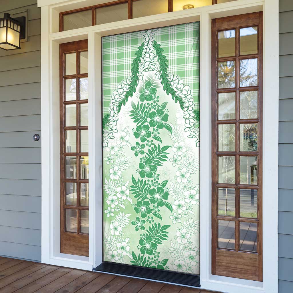 Aloha Hawaii Palaka Door Cover Green Plumeria Lei - Polynesian Pride