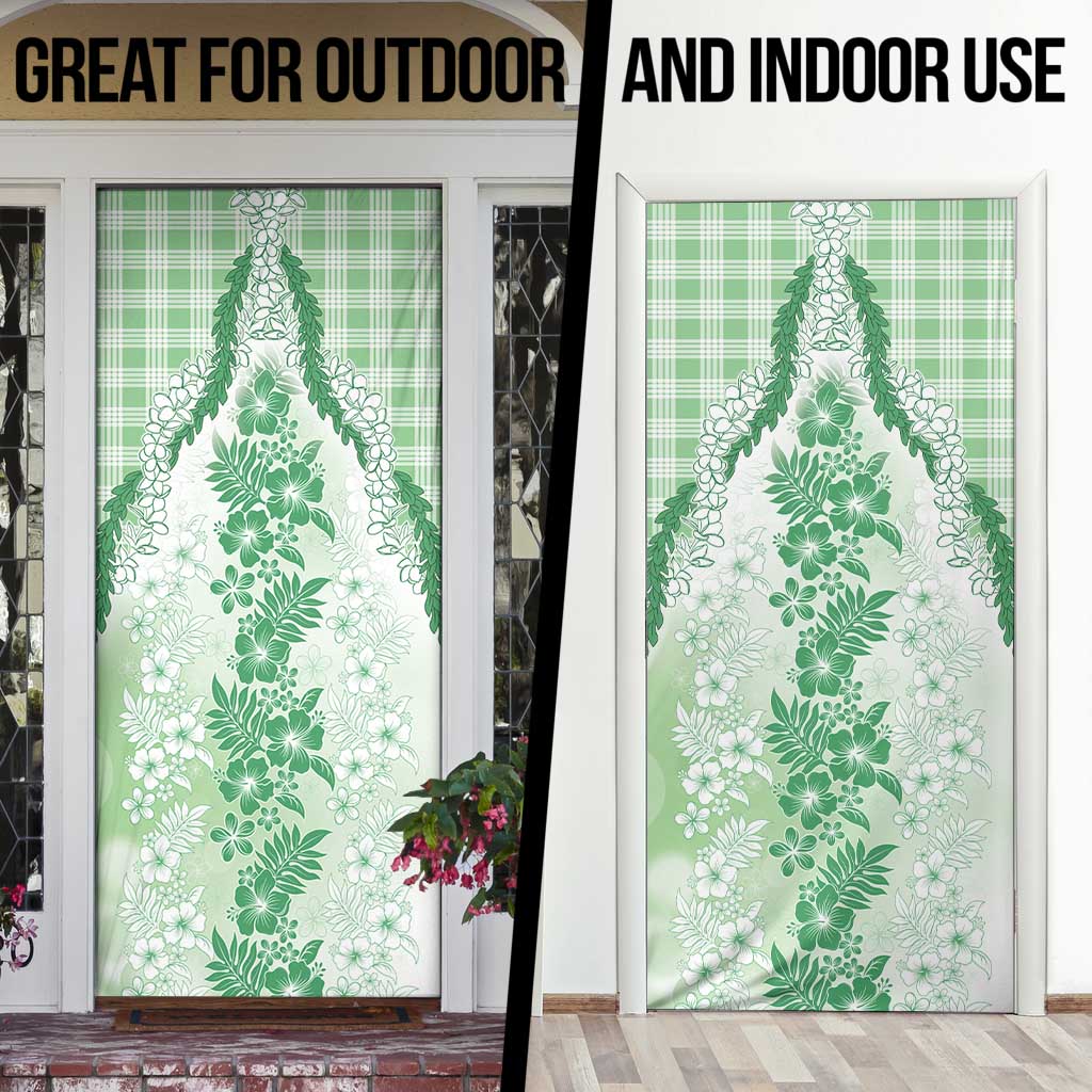 Aloha Hawaii Palaka Door Cover Green Plumeria Lei - Polynesian Pride