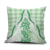 Aloha Hawaii Palaka Pillow Cover Green Plumeria Lei - Polynesian Pride