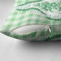 Aloha Hawaii Palaka Pillow Cover Green Plumeria Lei - Polynesian Pride