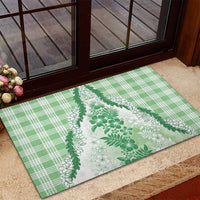 Aloha Hawaii Palaka Rubber Doormat Green Plumeria Lei - Polynesian Pride