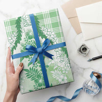 Aloha Hawaii Palaka Wrapping Paper Green Plumeria Lei LT05 - Polynesian Pride