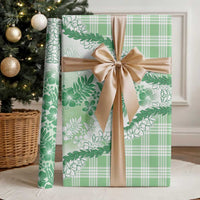 Aloha Hawaii Palaka Wrapping Paper Green Plumeria Lei LT05 - Polynesian Pride
