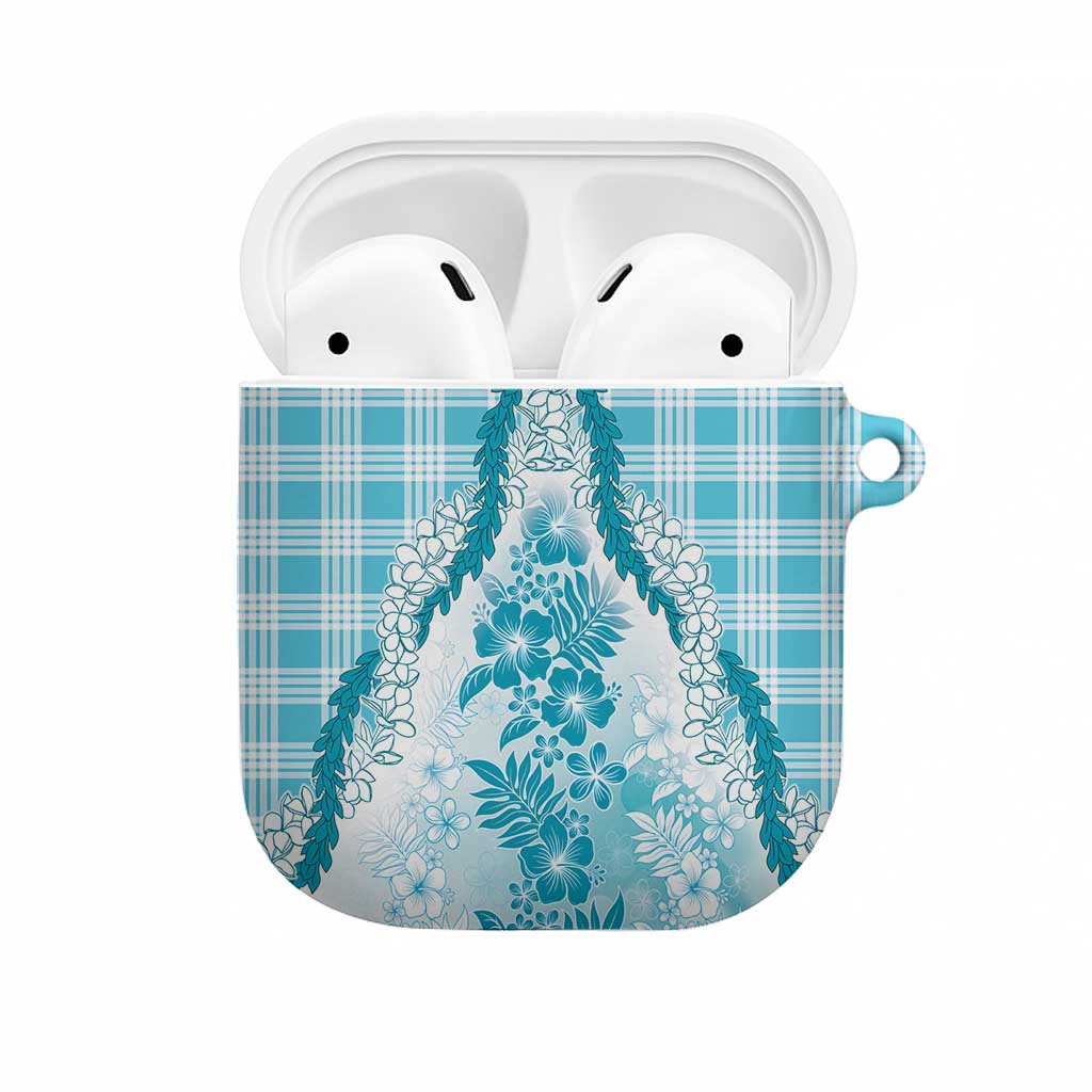 Aloha Hawaii Palaka AirPods Case Blue Plumeria Lei - Polynesian Pride