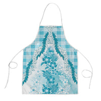 Aloha Hawaii Palaka Apron Blue Plumeria Lei - Polynesian Pride