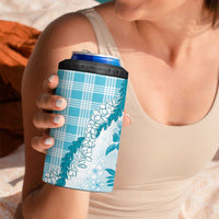 Aloha Hawaii Palaka 4 in 1 Can Cooler Tumbler Blue Plumeria Lei - Polynesian Pride