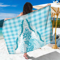Aloha Hawaii Palaka Sarong Blue Plumeria Lei - Polynesian Pride