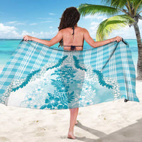 Aloha Hawaii Palaka Sarong Blue Plumeria Lei - Polynesian Pride