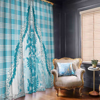 Aloha Hawaii Palaka Window Curtain Blue Plumeria Lei - Polynesian Pride