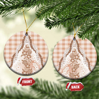 Aloha Hawaii Palaka Ceramic Ornament Beige Plumeria Lei - Polynesian Pride