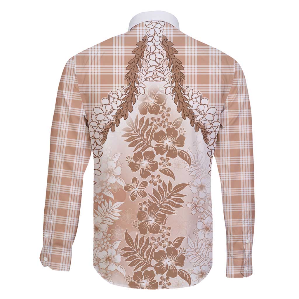 Aloha Hawaii Palaka Family Matching Mermaid Dress and Hawaiian Shirt Beige Plumeria Lei - Polynesian Pride