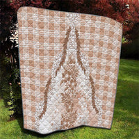 Aloha Hawaii Palaka Quilt Beige Plumeria Lei - Polynesian Pride