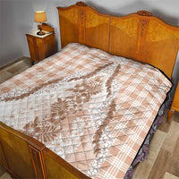 Aloha Hawaii Palaka Quilt Beige Plumeria Lei - Polynesian Pride