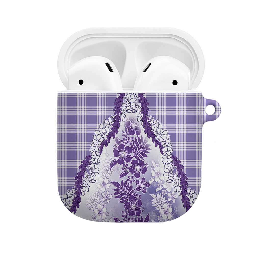 Aloha Hawaii Palaka AirPods Case Purple Plumeria Lei - Polynesian Pride