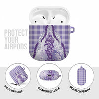 Aloha Hawaii Palaka AirPods Case Purple Plumeria Lei - Polynesian Pride