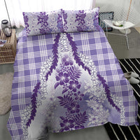 Aloha Hawaii Palaka Bedding Set Purple Plumeria Lei - Polynesian Pride