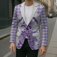 Aloha Hawaii Palaka Blazer Purple Plumeria Lei - Polynesian Pride