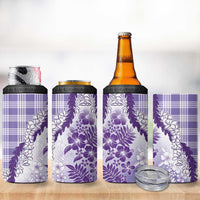 Aloha Hawaii Palaka 4 in 1 Can Cooler Tumbler Purple Plumeria Lei - Polynesian Pride