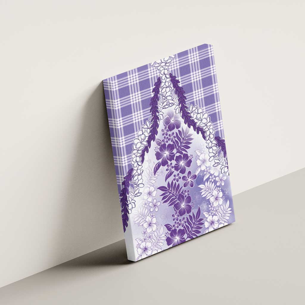 Aloha Hawaii Palaka Canvas Wall Art Purple Plumeria Lei - Polynesian Pride