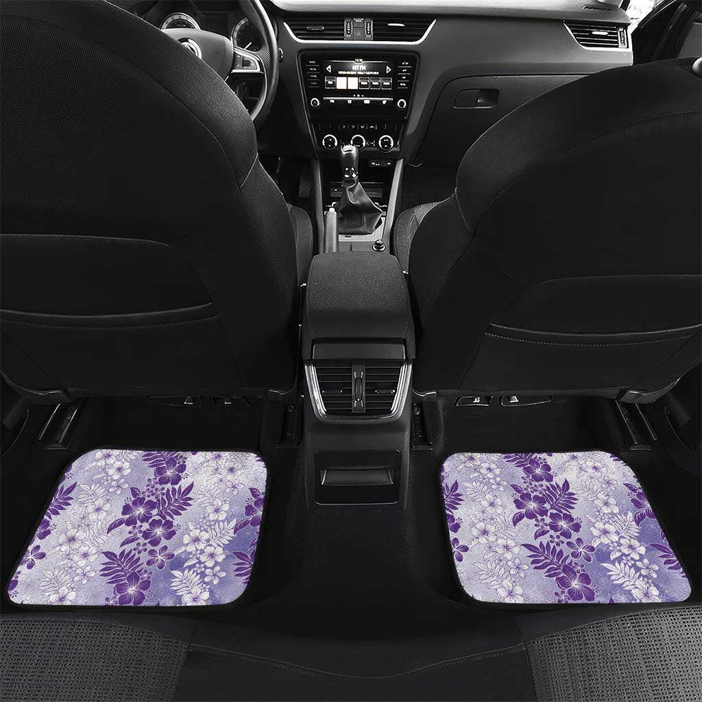 Aloha Hawaii Palaka Car Mats Purple Plumeria Lei - Polynesian Pride