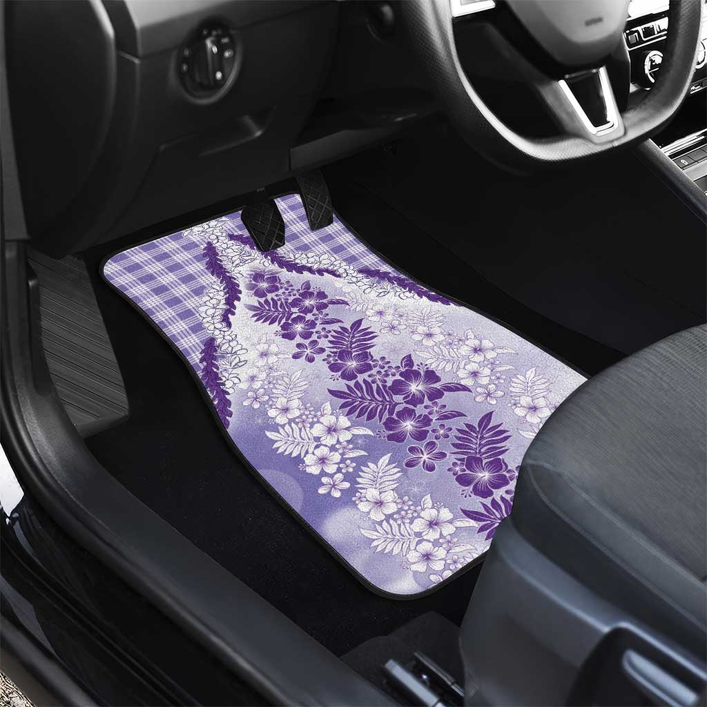 Aloha Hawaii Palaka Car Mats Purple Plumeria Lei - Polynesian Pride