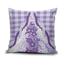 Aloha Hawaii Palaka Pillow Cover Purple Plumeria Lei - Polynesian Pride