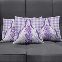 Aloha Hawaii Palaka Pillow Cover Purple Plumeria Lei - Polynesian Pride