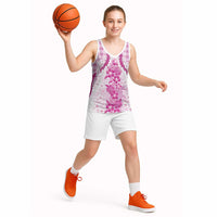 Aloha Hawaii Palaka Basketball Jersey Pink Plumeria Lei - Polynesian Pride