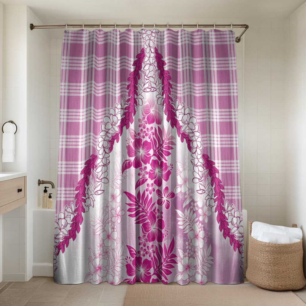 Aloha Hawaii Palaka Bathroom Set Pink Plumeria Lei - Polynesian Pride