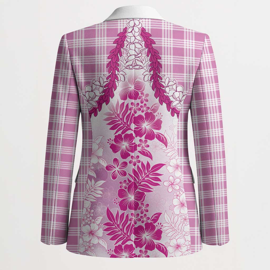 Aloha Hawaii Palaka Blazer Pink Plumeria Lei - Polynesian Pride