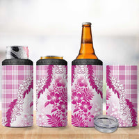 Aloha Hawaii Palaka 4 in 1 Can Cooler Tumbler Pink Plumeria Lei - Polynesian Pride