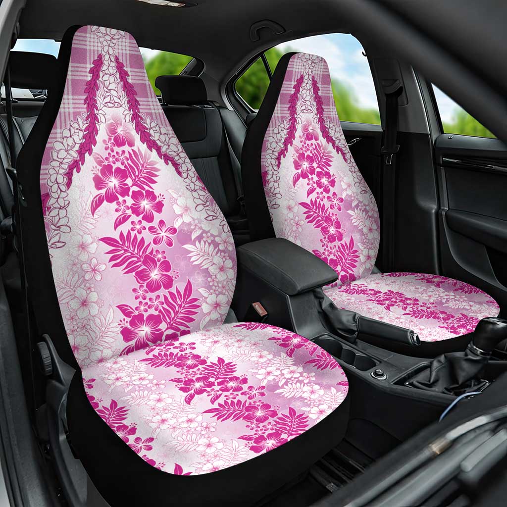 Aloha Hawaii Palaka Car Seat Cover Pink Plumeria Lei - Polynesian Pride