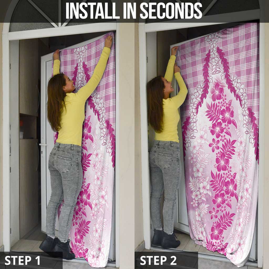 Aloha Hawaii Palaka Door Cover Pink Plumeria Lei - Polynesian Pride