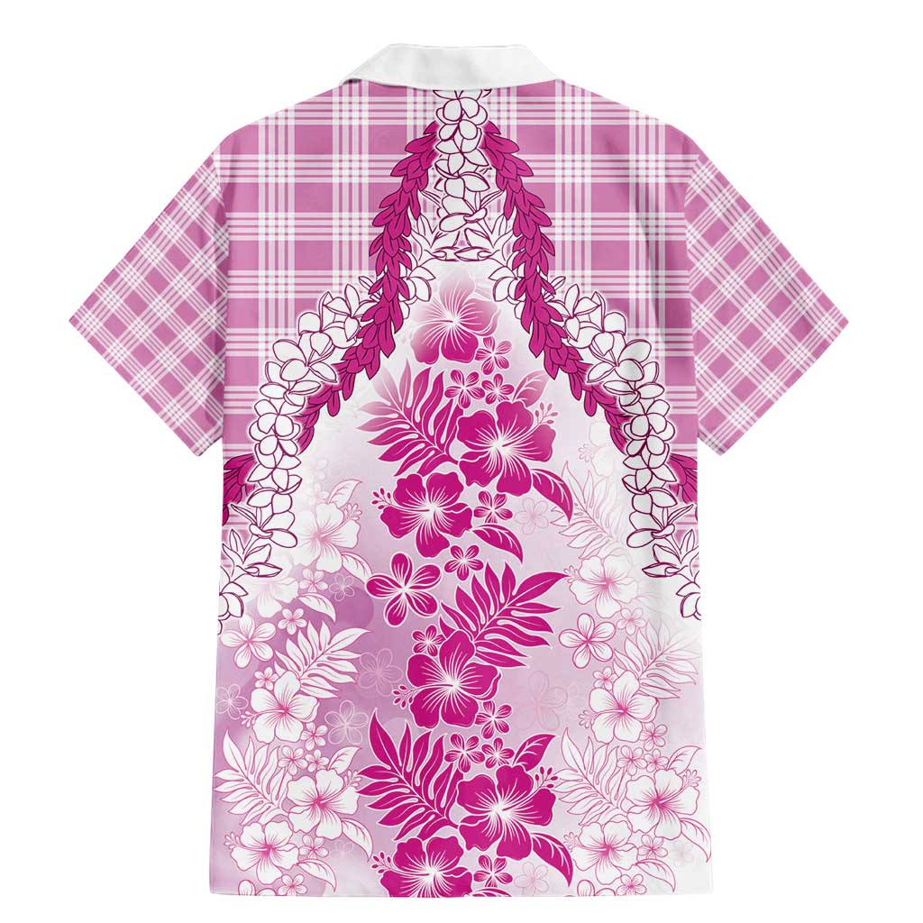 Aloha Hawaii Palaka Family Matching Mermaid Dress and Hawaiian Shirt Pink Plumeria Lei - Polynesian Pride