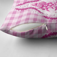 Aloha Hawaii Palaka Pillow Cover Pink Plumeria Lei - Polynesian Pride