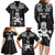 Custom New Zealand Maori Taiaha Family Matching Long Sleeve Bodycon Dress and Hawaiian Shirt Tiki Warrior Black LT05 - Polynesian Pride