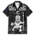 Custom New Zealand Maori Taiaha Family Matching Mermaid Dress and Hawaiian Shirt Tiki Warrior Black LT05 Dad's Shirt - Short Sleeve Black - Polynesian Pride