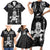 Custom New Zealand Maori Taiaha Family Matching Short Sleeve Bodycon Dress and Hawaiian Shirt Tiki Warrior Black LT05 - Polynesian Pride