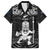 Custom New Zealand Maori Taiaha Family Matching Summer Maxi Dress and Hawaiian Shirt Tiki Warrior Black LT05 Dad's Shirt - Short Sleeve Black - Polynesian Pride