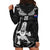 Custom New Zealand Maori Taiaha Hoodie Dress Tiki Warrior Black LT05 - Polynesian Pride